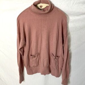 Kate Spade: Conchshell (876) Brooke Street Turtleneck Pocket Sweater- L